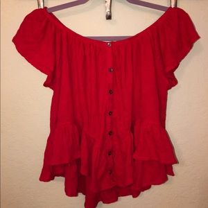 Free People Mint Julep Knit Top in Red